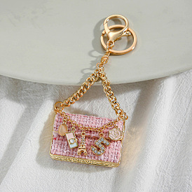 Creative small gift grid bag key chain small pendant metal key chain ornaments small commodities cute