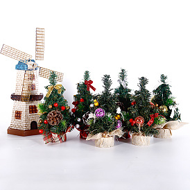 Mini Small Desktop Christmas Tree 20cm Holiday Family Dress Up Atmosphere Ornament Christmas Decoration Gift