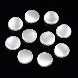 Perles de nacre en plastique ABS, plat rond