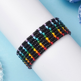 7шт. браслеты из стеклянных бусин для женщин и мужчин, круглые
