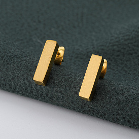 Minimalist Stainless Steel Square Stud Earrings Geometric Ear Jewelry for Men and Women