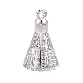 Rack Plating Alloy Pendants, Lead Free & Nickel Free & Cadmium Free, Badminton Charms