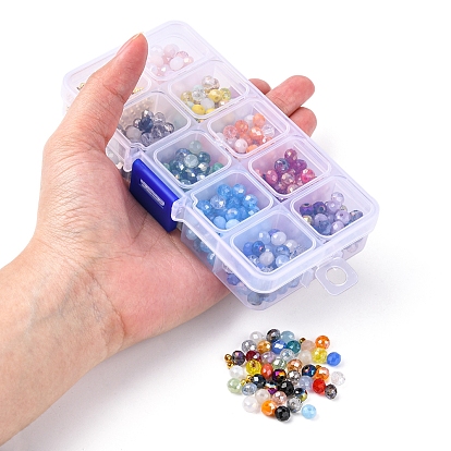 DIY Beads Jewelry Making Finding Kit, Including Electroplate Glass & Brass Smooth Spacer Beads