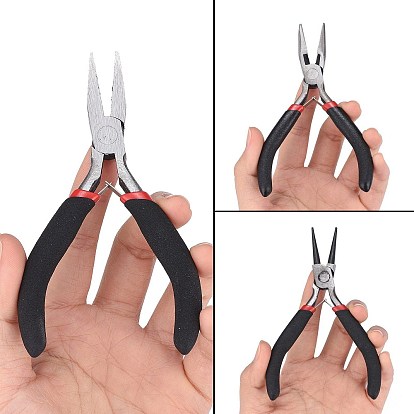 5 Inch Flat Nose Pliers Smooth Jaw Pliers for Jewelry Making Wire Bending  Straightening Ring Opening Cutting (Black)