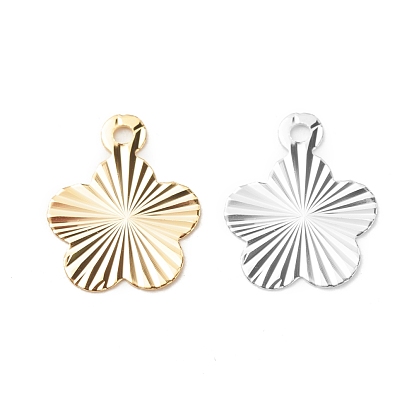 Brass Charms, Long-Lasting Plated, Cadmium Free & Lead Free, Flower