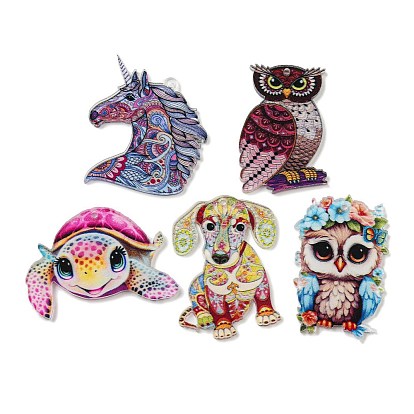 Акриловые подвески с двусторонним принтом на тему животных