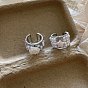 Alloy & Plastic Pearl Cuff Open Rings for Women, Platinum