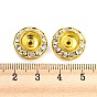 Brass Rhinestone Beads, Flat Round