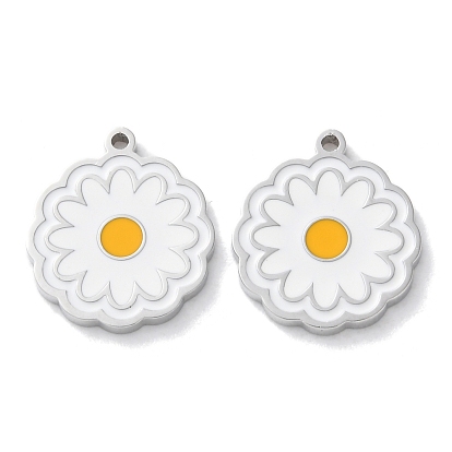 304 прелести нержавеющей стали, с эмалью, цветочный шарм