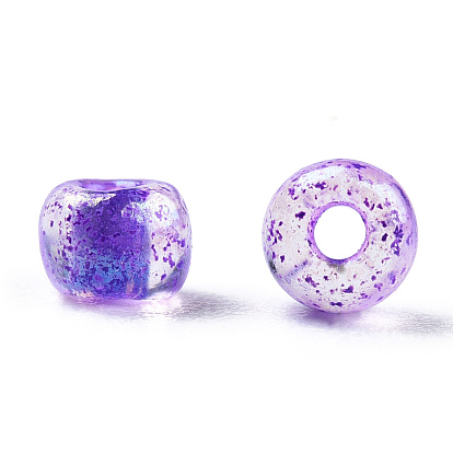 8/0 Transparent Colours Rainbows Glass Seed Beads, Round Hole, Round