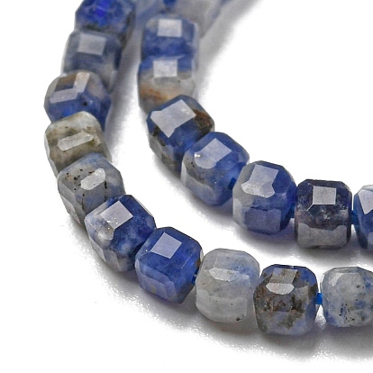 Natural Sodalite Beads Strands, Faceted Cube