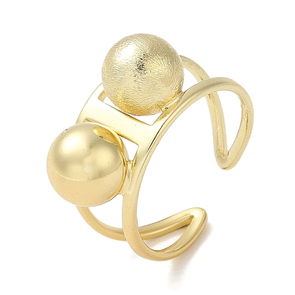 Brass Open Cuff Rings, Big Ball Ring for Women