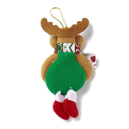 Non Woven Fabric Pendant Decorations, with Plastic Eyes, Christmas Reindeer/Stag