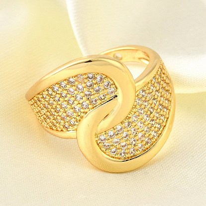 Латунные микропаве кубические цирконии регулируемые открытые манжеты кольца для женщин