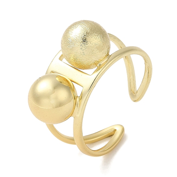 Brass Open Cuff Rings, Big Ball Ring for Women