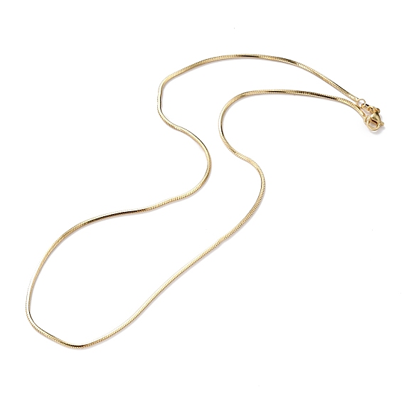 Brass Snake Chain Necklaces, with Lobster Claw Clasps, Long-Lasting Plated