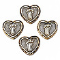 Handmade Porcelain Big Pendants, Heart with Footprint