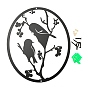 Iron Pendant Decorations, for Outdoor Garden Decoration, Oval with Bird