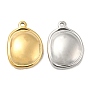 304 Stainless Steel Pendants, Oval Charm