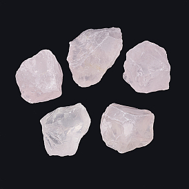 Natural Rose Quartz Beads, Nuggets, No Hole/Undrilled
