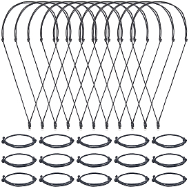 40Pcs 2 Styles Adjustable Waxed Cord Pendant Necklace & Bracelet Makings