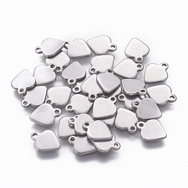 201 Stainless Steel Pendants, Stamping Blank Tag, Heart
