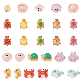 45 шт. 3 стили светящиеся прозрачные смоляные украшения в виде морских организмов, для украшения рабочего стола домашнего офиса, светится в темноте, разнообразные