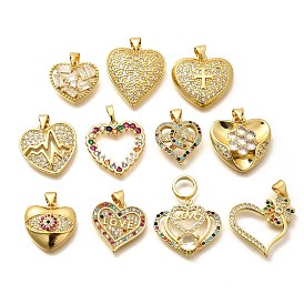 Стойка металлическая латунная микропрофилированная кубическая циркония подвески, долговечный, без свинца и без кадмия, сердце прелести