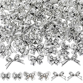 90 шт 3 стили бусины из сплава в тибетском стиле, без кадмия и без свинца, бантом