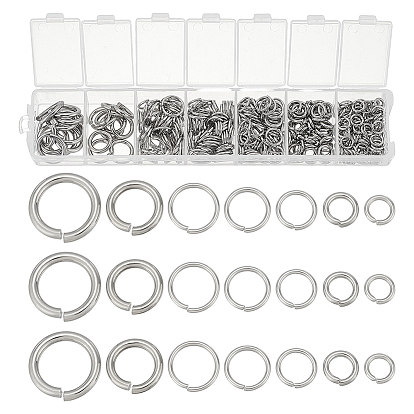 360 шт. 7 стили вакуумное покрытие PVD 304 открытые соединительные кольца из нержавеющей стали