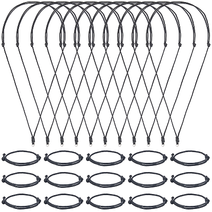 40Pcs 2 Styles Adjustable Waxed Cord Pendant Necklace & Bracelet Makings