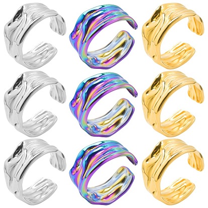 201 открытое манжетное кольцо из нержавеющей стали для женщин