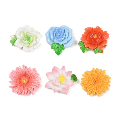 Непрозрачные смоляные цветы кабошоны