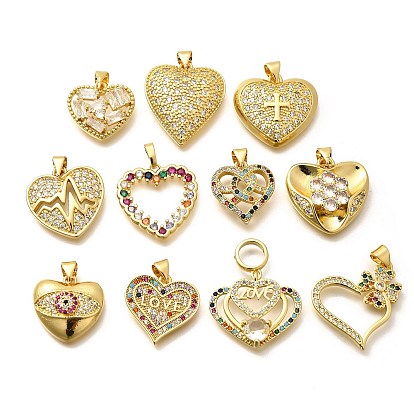 Стойка металлическая латунная микропрофилированная кубическая циркония подвески, долговечный, без свинца и без кадмия, сердце прелести