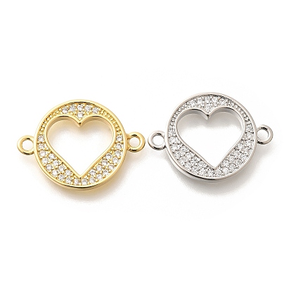 Стойка покрытие латунь прозрачный кубический цирконий плоский круглый с полым сердцем соединительные подвески, долговечный, без свинца и без кадмия