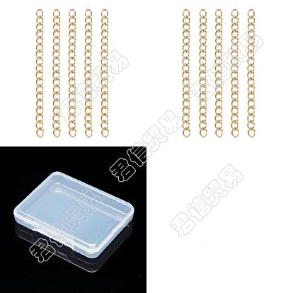 100Pcs 2 Style 304 Stainless Steel Curb Chain Extender, End Chains