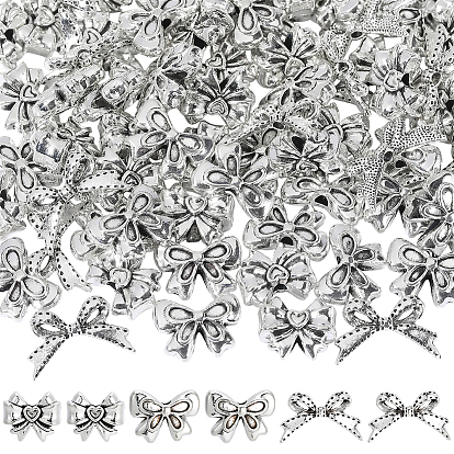 90 шт 3 стили бусины из сплава в тибетском стиле, без кадмия и без свинца, бантом