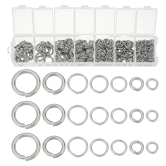360 шт. 7 стили вакуумное покрытие PVD 304 открытые соединительные кольца из нержавеющей стали