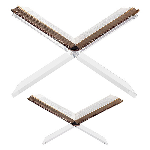 2 piezas 2 estilos soporte acrílico para libros, Soportes para libros de escritorio, estantería de lectura