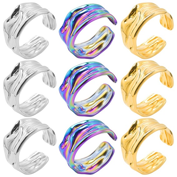 201 открытое манжетное кольцо из нержавеющей стали для женщин