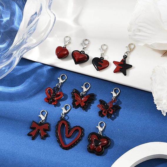 10Подвесные украшения из сплава шт., с карабин-лобстерами , разнообразные