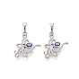 Brass Micro Pave Cubic Zirconia Pendants, Octopus Charms