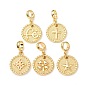 Латунные европейские подвески с подвесками, подвески с большими отверстиями для монет, реальный 16 k позолоченный