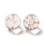 Transparent Acrylic Beads, with Gold Foil, Round