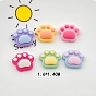 Opaque Resin Decoden Cabochons, Cartoon Paw Print