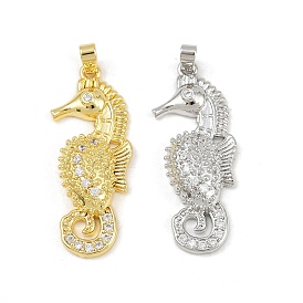 Латунные микро проложить кубического циркония подвески, без кадмия и без свинца, прелести морских коньков