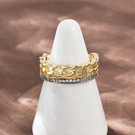 Латунные микро проложить манжеты кольца кубического циркония, форма цепи