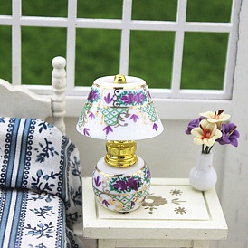 Ceramics Table Lamp, Micro Landscape Home Furniture Dollhouse Accessories, Pretending Prop Decorations