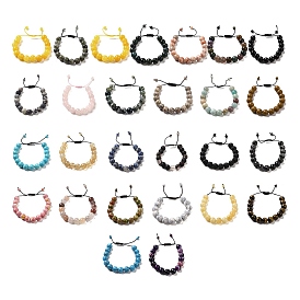 Bracelets de perles tressées avec pierres précieuses rondes de 1 mm pour femmes et hommes