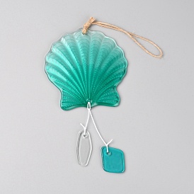 Glass Wind Chime, with Hemp Rope, Shell